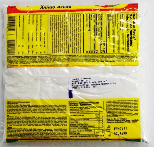 Vista 2 de Almidón agrio - Polvilho Azedo - Yoki - 17.6 (oz 17.64 oz) - SIN GLUTEN - (PACK DE 02)