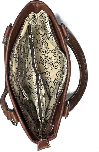 Vista 4 de Justin West Tooled - Bolsa de transporte oculta con hebilla de bordado floral