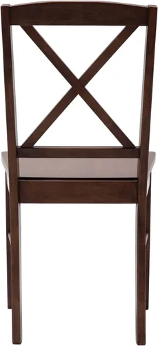 Vista 7 de DUHOME Juego de 2 sillas de comedor de madera con respaldo cruzado, sillas de cocina, sillas laterales de nogal