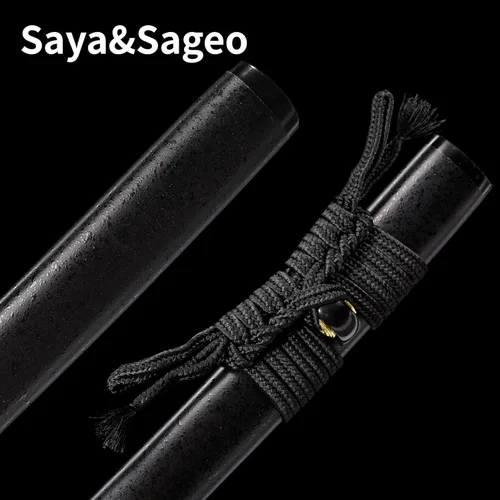 Vista 5 de Katana de acero templado con resorte de arcilla de 41 pulgadas, espada samurái japonesa hecha a mano, espada samurái japonesa de espada completa