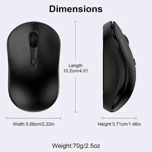 Vista 6 de Ratón inalámbrico, mouse inalámbrico para computadora de 2.4 GHz, mouse HP para laptop, PC, computadora, HP, Windows, Chromebook, portátil, Mac