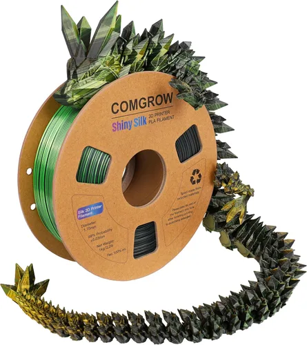 Vista 9 de Comgrow - Filamento para impresora 3D de seda PLA, color dual 2 en 1 negro y verde, filamento PLA para impresión 3D de 1.75mm, precisión dimensional