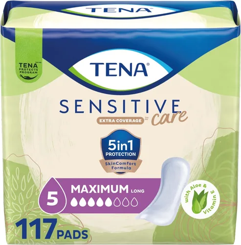 Vista 12 de TENA Sensitive Care - Almohadillas de incontinencia de máxima absorción para mujeres, almohadilla de control de vejiga, longitud larga, 39