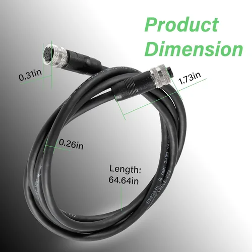 Vista 7 de 720073-6 - Cable Ethernet de 5 pies como EC 5E de repuesto para Humminbird, color negro, apto para hélice, APEX, SOLIX y Onix