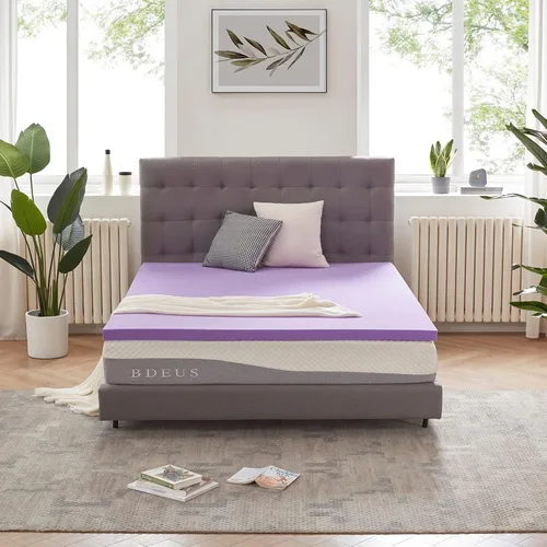 Vista 11 de SINWEEK Cubrecolchón de espuma viscoelástica de gel de 1.5 pulgadas, ventilado, suave, para aliviar la presión, almohadilla para colchón