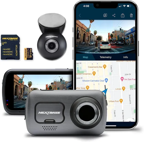Vista 10 de Nextbase Cámara de tablero de 622 GW con tarjeta de memoria micro SD de 128 GB, cámara de tablero para automóviles con grabación automática 4K 30