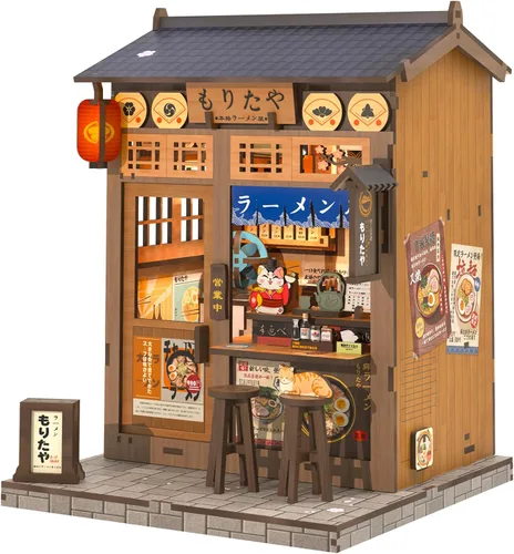 Vista 21 de CUTEBEE - Kit de rincón de libros, kit de casa de muñecas en miniatura para adultos y adolescentes, decoración de estantería, modelo de callejón