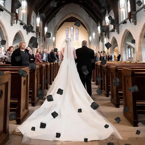 Vista 6 de 1500 piezas de pétalos de rosa negros artificiales de seda para decoración de bodas y fiestas