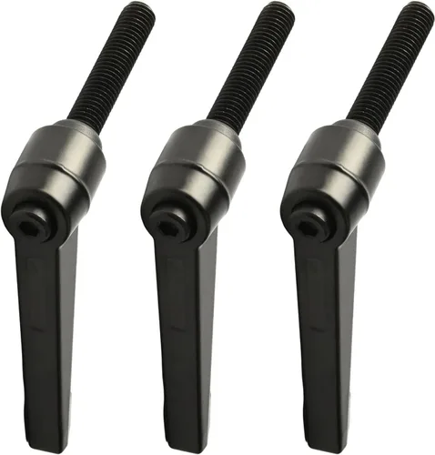 Vista 9 de Othmro 1 manija de palanca de sujeción con rosca M10, palanca de trinquete de botón de aleación de aluminio, mango de bloqueo ajustable con perno