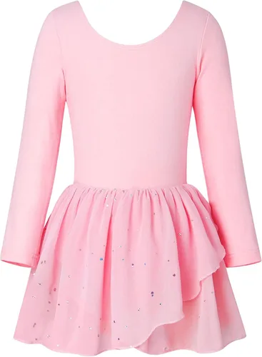 Vista 2 de Move Dance Girls Dance Leotards LongRuffle Sleeve Ballet Outfits Clothes Tutu Dress for 3-9 Years