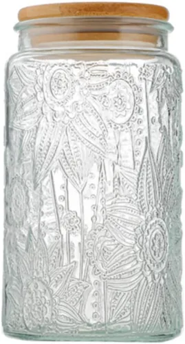 Vista 18 de ANSQU Recipiente de café con tapa, recipientes de vidrio de almacenamiento de alimentos de 34 onzas, recipiente hermético para encimera de cocina