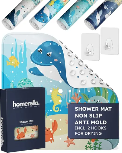 Vista 8 de Homerella® Alfombrilla de Ducha Antideslizante Antimoho, Alfombrillas de Ducha Antideslizantes para Interior de Cabina de Ducha Alfombrilla Verde