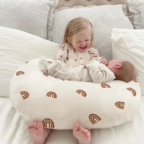 Vista 7 de Paquete de 2 fundas de almohada de lactancia, funda de almohada neutra para lactancia materna que se adapta a almohadas de lactancia de 22.5 x 18