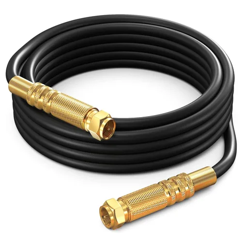 Vista 8 de Cable coaxial RG6, triple blindado, cable de cobre sin oxígeno para TV, Internet y más de 25 pies, color negro