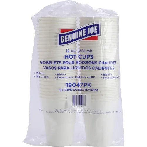 GJO19047CT - Vasos calientes desechables con forro de poliuretano Genuine Joe