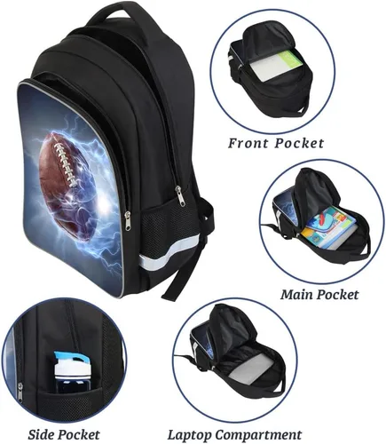 Vista 4 de P ELEGANT PROTECTION Luminous 3D Print School Backpack Large Capacity Lightweight Students Bookbag for Kids