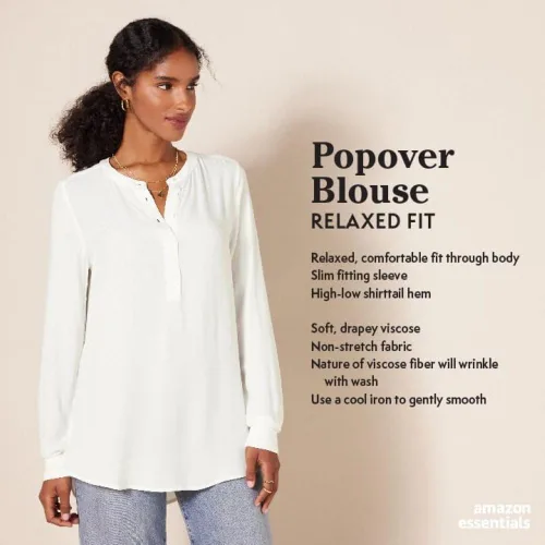 Vista 2 de Tienda Essentials - Blusa tejida de manga larga para mujer
