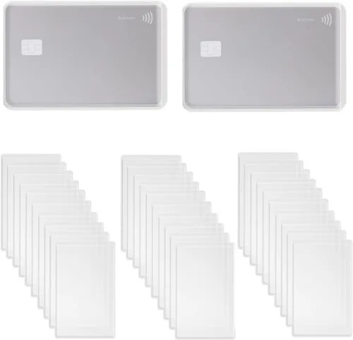 100 fundas protectoras para tarjetas de Medicare, PVC transparente, impermeable, tamaño de cartera, ranura para tarjeta de identificación,