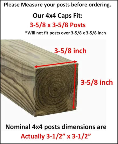 Vista 5 de JSP Manufacturing Plástico nuevo poste de valla tapas negras 4X4 (3 5/8") madera tratada a presión hecha en EE. UU. MULITPACK Precios al por mayor a