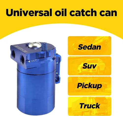 Vista 2 de AOCISKA - Lata receptora de aceite de aluminio, kit de lata receptora de aceite con deflector, tanque de reservorio de aceite de 300ml, lata