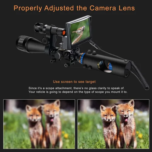 Vista 7 de Bestsight Alcance de visión nocturna para rifle con CCD y linterna para alcance del rifle, de noche al aire libre, óptica de caza