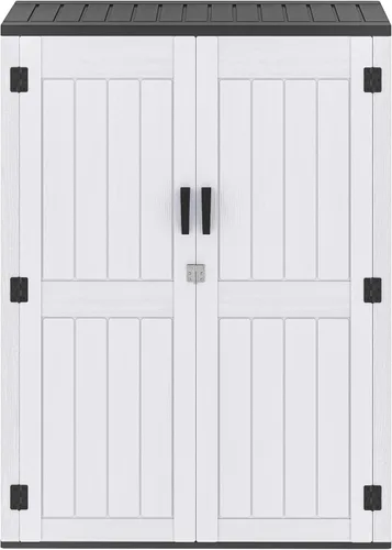 Vista 18 de DWVO Cobertizo de almacenamiento horizontal resistente a la intemperie para exteriores, capacidad de 35 pies cúbicos, con cerradura e impermeable