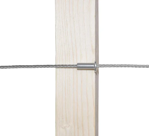 Vista 5 de Fundas protectoras para barandilla de cable de cuerda de alambre de 1/8 pulgadas, postes de madera, barandilla de bricolaje, acero inoxidable T316