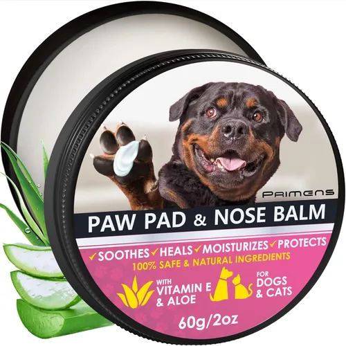 Bálsamo para patas de perro para patas secas y agrietadas, hidratante seguro para lamer y cera orgánica para patas con aloe y vitamina E, pavimento