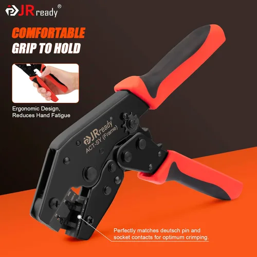 Vista 2 de JRready DT Kit de conectores Deutsch, conectores impermeables IP68 de 2, 3, 4, 6, 8 y 12 pines, herramienta de crimpado Deutsch, pines estampados
