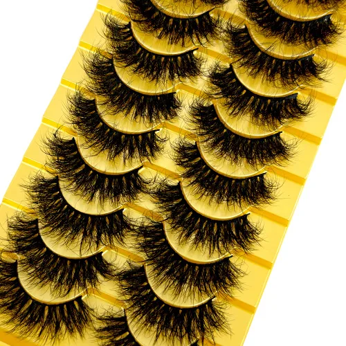 Vista 9 de Nuevas 10 Pares de Pestañas de Visón 3D Pestañas Postizas Hechas a Mano Pestañas Largas Esponjosas y Voluminosas Naturales Herramientas de Negro