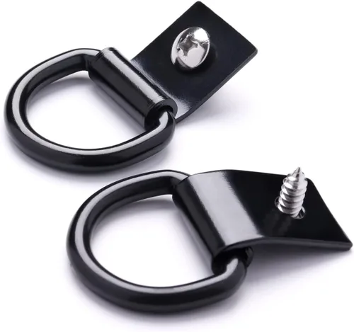 Vista 4 de 6 Piezas Anclajes de Amarre con Anillo en D de 1/4", Ganchos de Amarre de Acero Resistente para Camión, Remolque, Casa Rodante, Almacén, Garaje