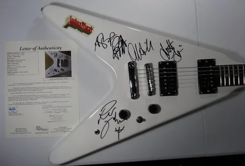 Firmado Judas Priest Guitarra Autografiada Certificado Jsa Loa # Z59470