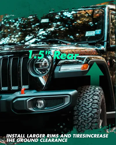 Vista 5 de SCITOO para Jeep Kit de elevación de nivelación trasera de 1.5 pulgadas, espaciadores de elevación trasera, kits de elevación de suspensión