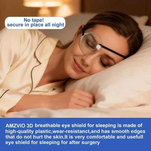 Vista 2 de AMZVIO 2 piezas Protector Ocular Después de Cirugía de Cataratas, Protector Ocular para Dormir después de Cirugía, Banda Elástica Extendida Más