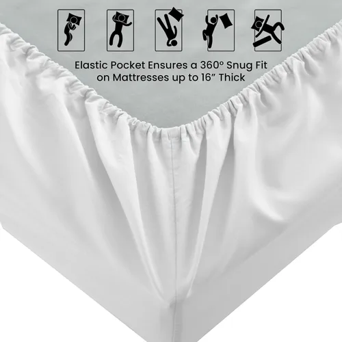 Vista 10 de LUX Décor - Sábana bajera individual – Sábanas de microfibra elástica 360 pulgadas fácil de ajustar, bolsillo profundo de 16 pulgadas, resistente a