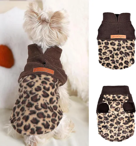 Vista 51 de Chaleco de forro polar con estampado a cuadros rojos, suéter de invierno para mascotas para perros pequeños, niños y niñas, suéter cálido