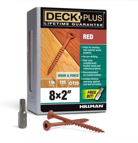 Vista 73 de Deck Plus Tornillos para valla y madera exterior con revestimiento epoxi de 2 pulgadas #8 x 2 Torx/Star Drive incluido, rosca gruesa, tornillo