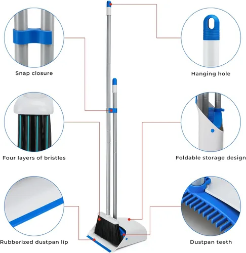Vista 4 de Juego combinado de escoba con recogedor, recogedores de pie
