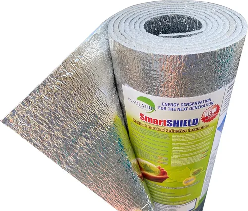 Vista 7 de INSULATION MARKETPLACE SmartSHIELD Rollo de aislamiento reflectante de 1/8 pulgadas, 16 x 10 pies, barrera radiante con núcleo de espuma, escudo