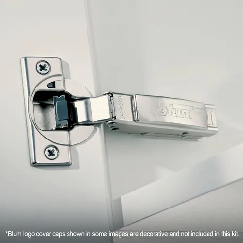Vista 2 de Blum Blumotion Bisagras para cerrado automático suave, con gancho superior, de 110 grados, con marco y placas de soporte., 71B3550