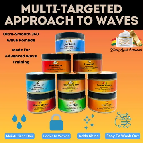 Vista 5 de Ultra-Smooth 360 Wave Pomade, 4oz Wave Butter Pomade, Strong Hold Non-Greasy Hair Pomade for Deep Waves, Shea and Mango Butter Natural Wave Pomade