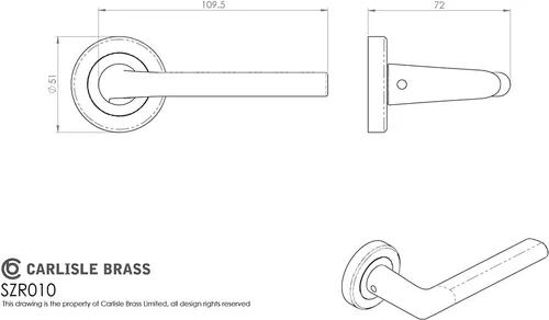 Vista 4 de Carlisle Brass SZR010PN - Manija de puerta, níquel pulido