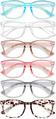 Vista 14 de Lentes de luz azul para mujeres y hombres 99% de bloqueo de luz azul para computadora, juegos, televisión, pantalla de teléfono, marco cuadrado