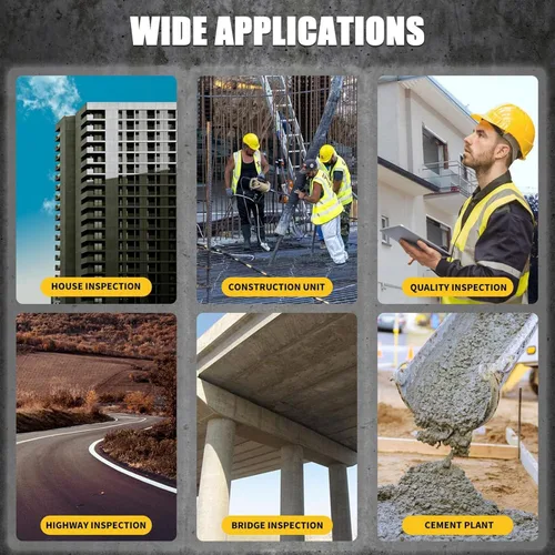 Vista 7 de Martillo de rebote de hormigón Probador de martillo de rebote de hormigón Probador de martillo de concreto Resiliómetro portátil Herramienta medidor