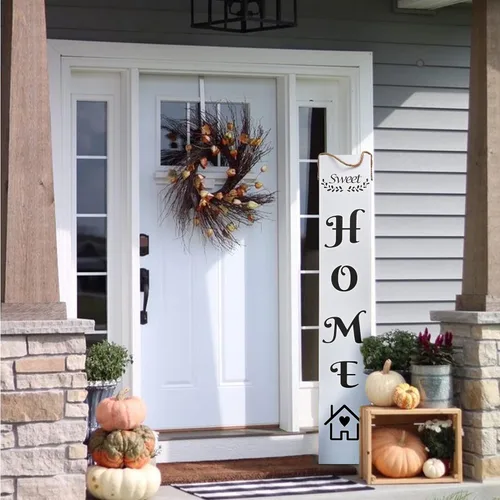 Vista 2 de Sparkle Race Letrero de bienvenida intercambiable para puerta delantera, letrero de bienvenida vertical para porche delantero de pie o colgar