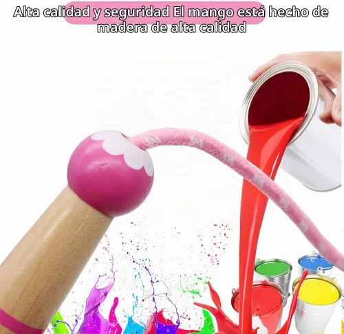 Vista 3 de Cuerda de Saltar para Niños, Cuerda de Saltar Ajustable de 7 Pies de Algodón con Mango de Madera para Niños y Niñas, Ejercicio al Aire Libre