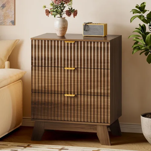 Vista 49 de BORNOON Cómoda acanalada de 7 cajones, cómoda bohemia moderna de 47.2 pulgadas de ancho, soporte de madera para dormitorio, sala de estar, armario