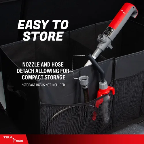 Vista 3 de TERA PUMP Bomba de Transferencia Rápida de Varilla con Mango de Gatillo y Manguera de Vinilo de 39.4 Pulgadas - Caudal Máximo de 2.8 GPM - Funciona