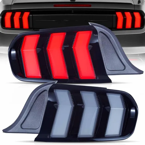 Vista 10 de VLAND Conjunto de faros delanteros de proyector compatible con Ford Mustang 2005-2009 (no para Shelby GT500/GT500KR) con DRL de arranque dinámico