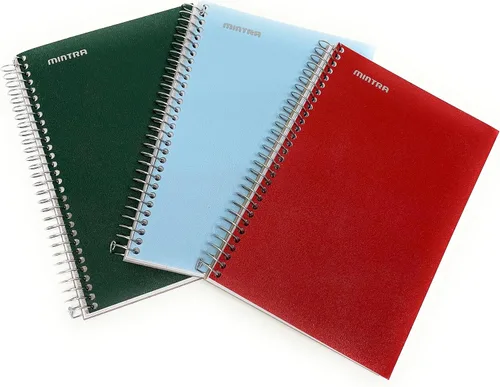 Vista 6 de Mintra Office Durable Spiral Notebook - 2 Subject (Junior Size 3pk (6.5in x 9.5in), Arctic Ice, Sun Yellow, Spring Pink)